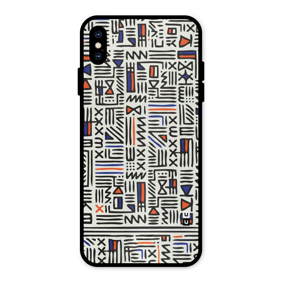 Orange Blue Number Metal Back Case for iPhone XS Max