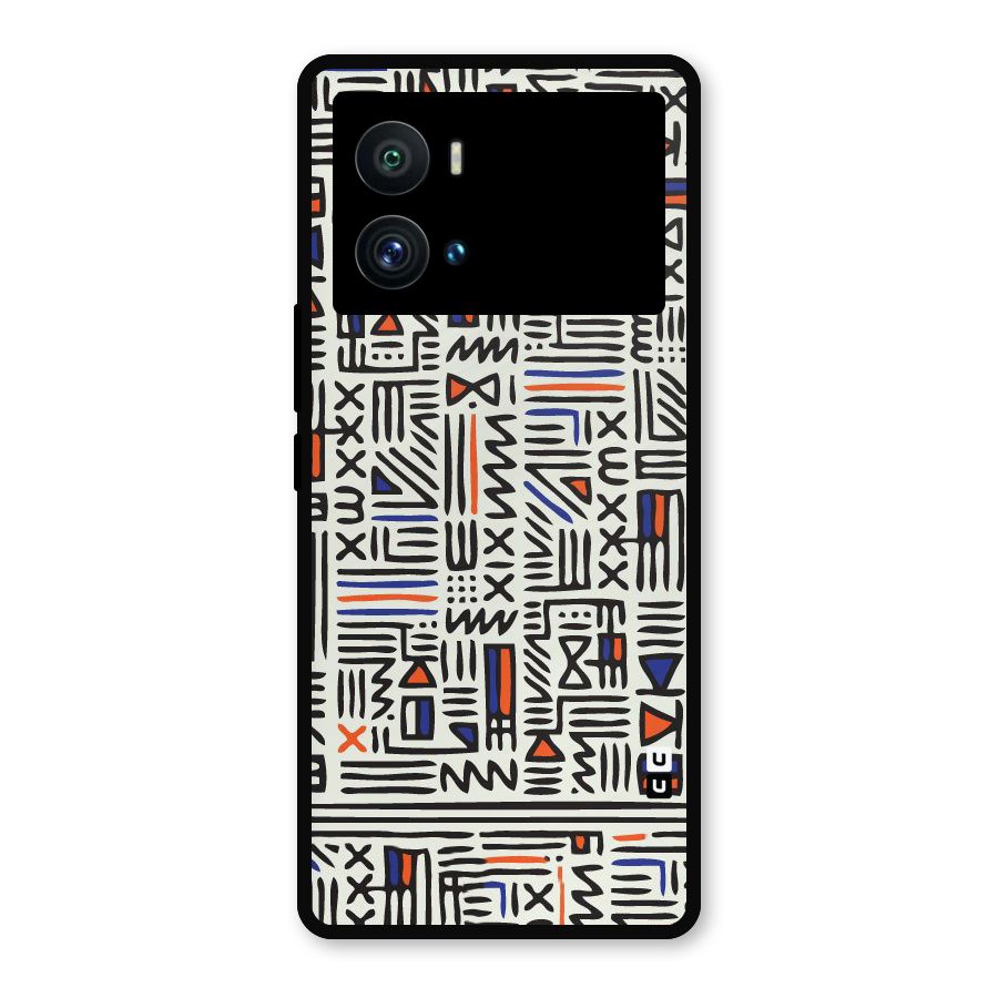 Orange Blue Number Metal Back Case for iQOO 9 Pro