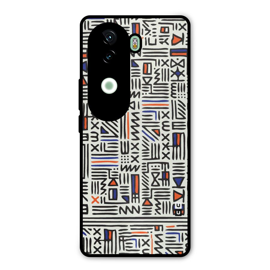 Orange Blue Number Metal Back Case for iQOO Z9s