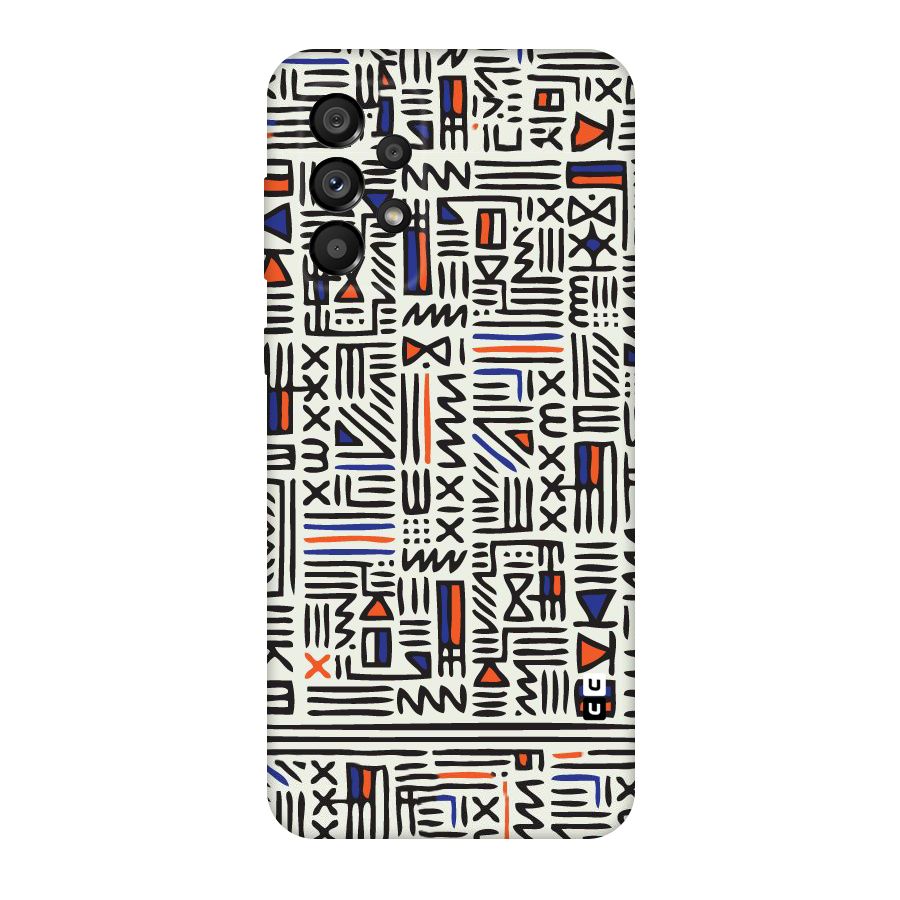 Orange Blue Number Original Polycarbonate Back Case for Galaxy A73 5G