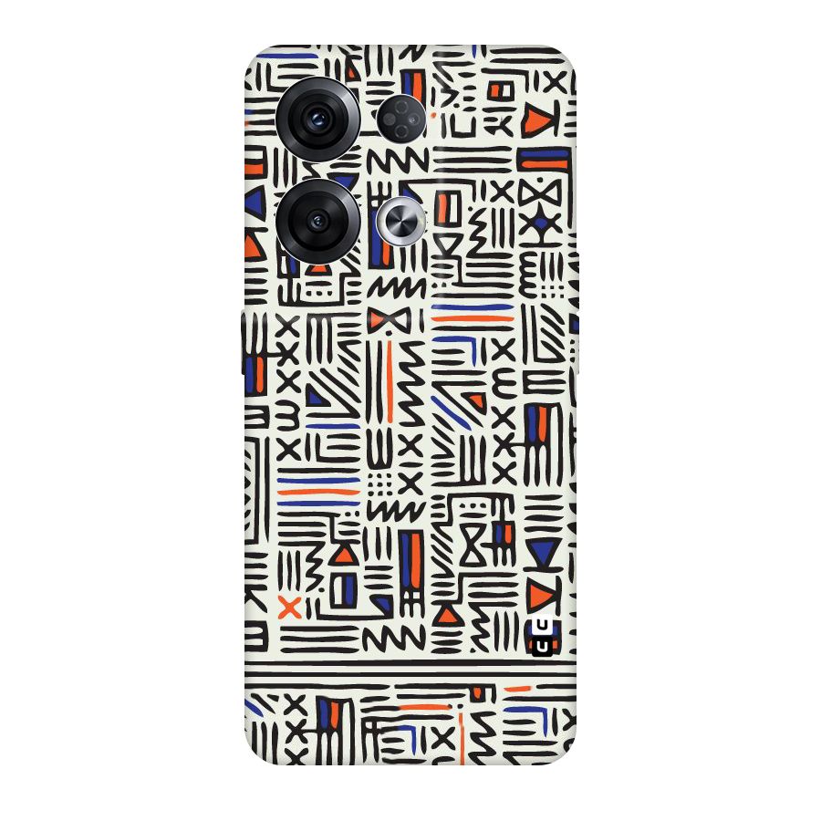 Orange Blue Number Original Polycarbonate Back Case for Oppo Reno8 Pro 5G