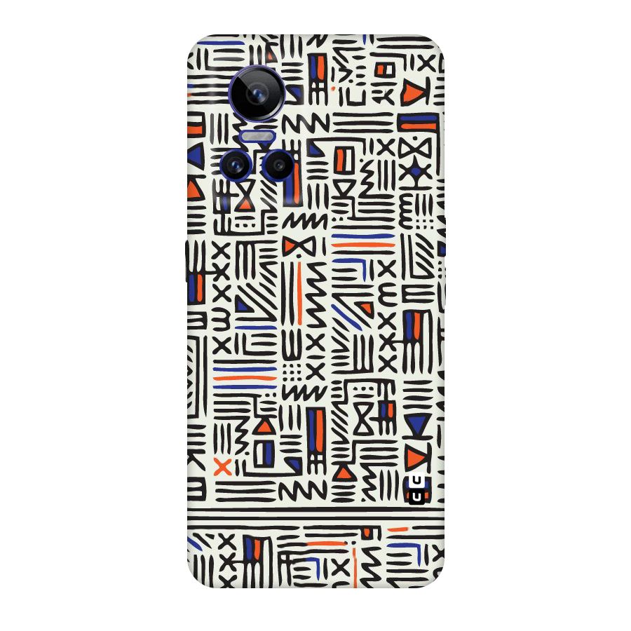 Orange Blue Number Original Polycarbonate Back Case for Realme GT Neo 3