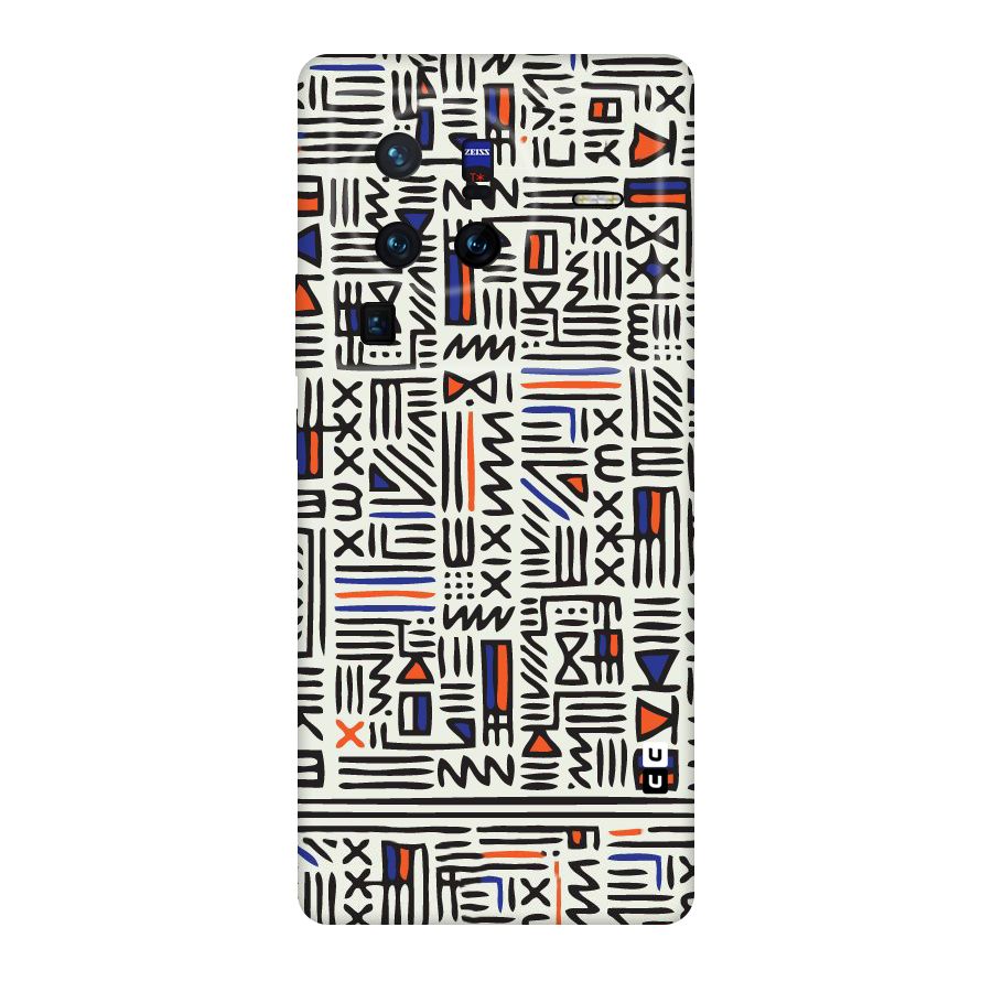 Orange Blue Number Original Polycarbonate Back Case for Vivo X80
