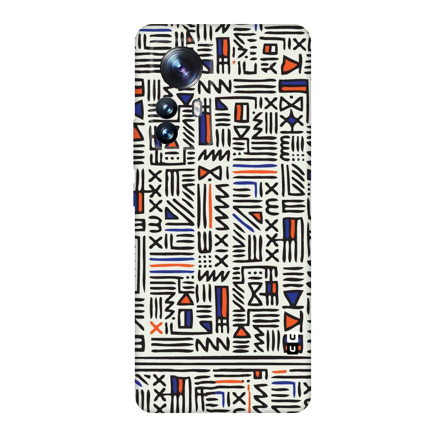 Orange Blue Number Original Polycarbonate Back Case for Xiaomi 12 Pro