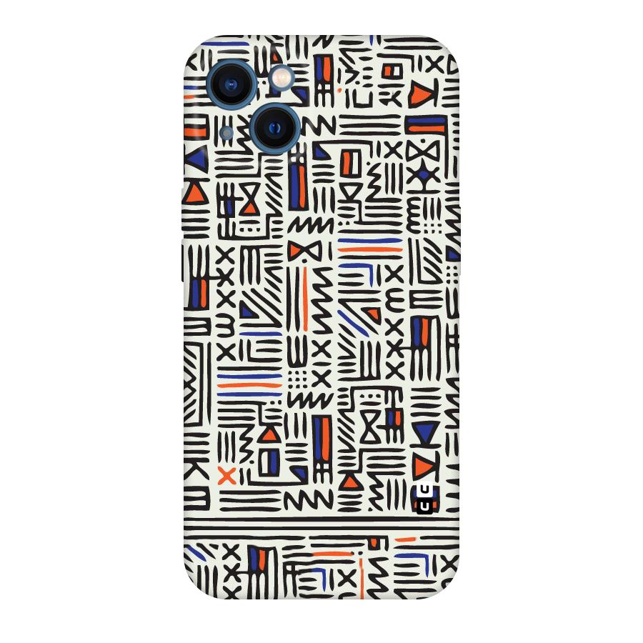 Orange Blue Number Original Polycarbonate Back Case for iPhone 13