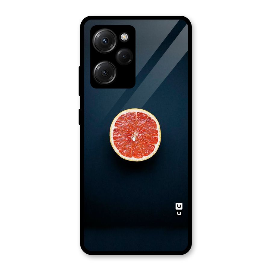 Orange Design Glass Back Case for Poco X5 Pro