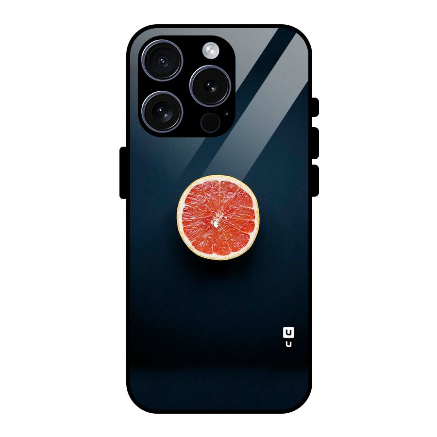 Orange Design Glass Back Case for iPhone 15 Pro