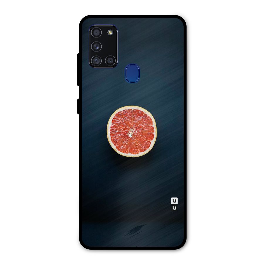 Orange Design Metal Back Case for Galaxy A21s