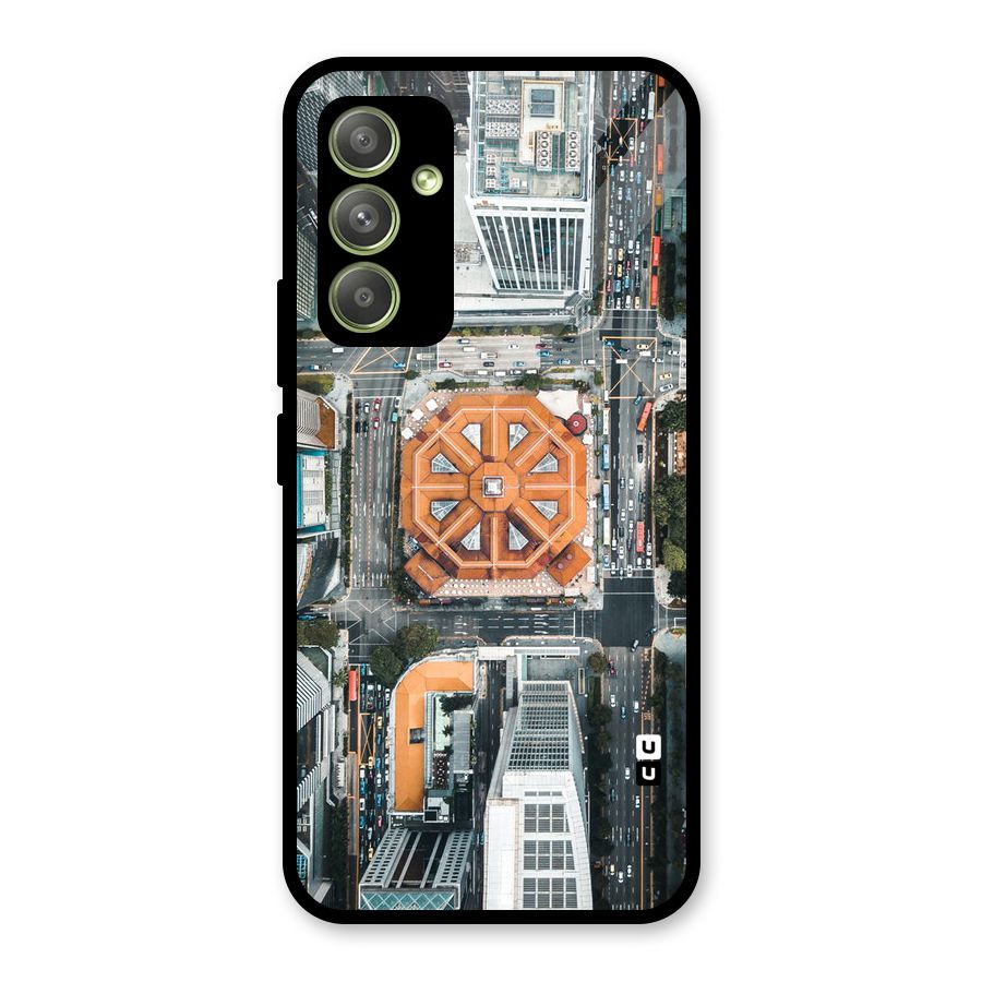 Orange Dome Glass Back Case for Galaxy A54