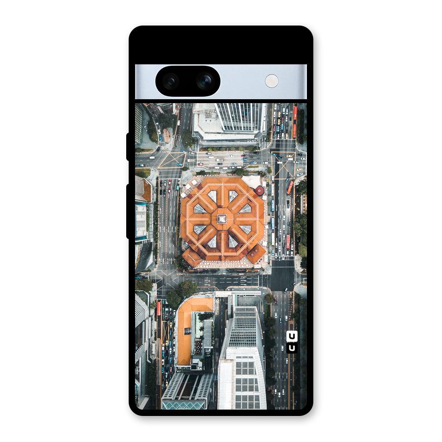 Orange Dome Glass Back Case for Google Pixel 7a