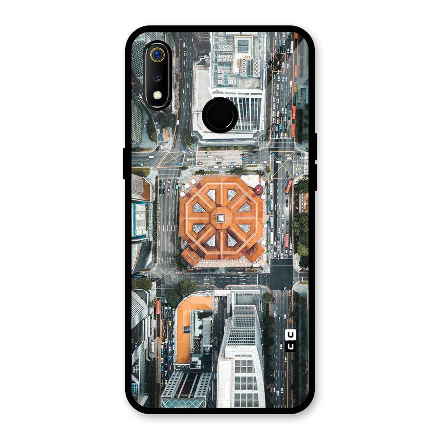Orange Dome Glass Back Case for Realme 3