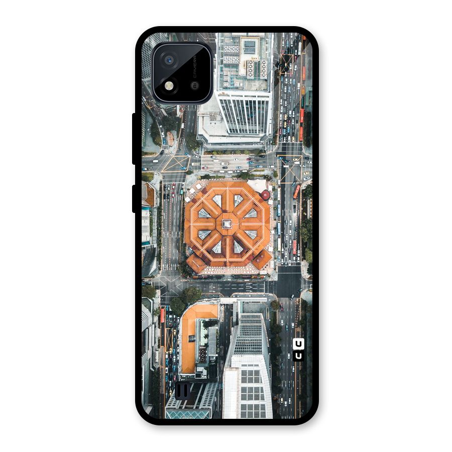 Orange Dome Glass Back Case for Realme C11 2021
