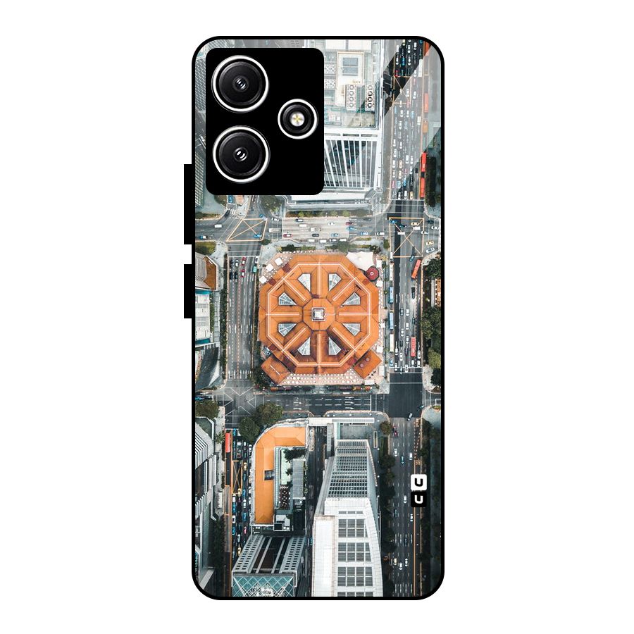 Orange Dome Glass Back Case for Redmi 12 5G