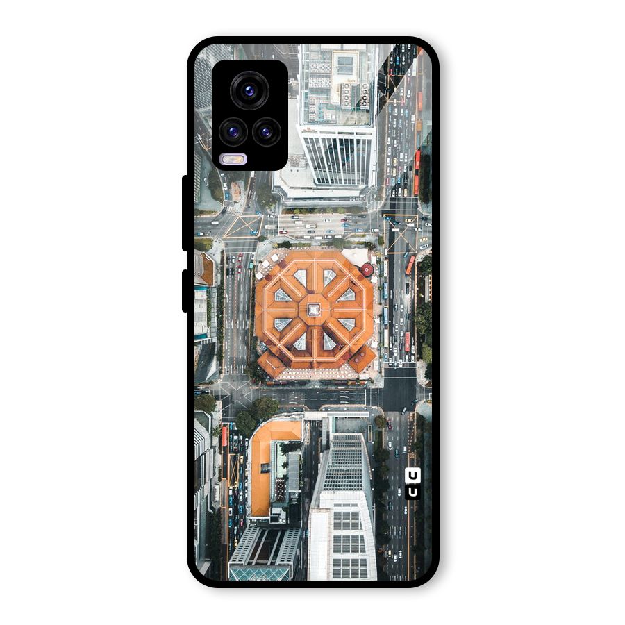Orange Dome Glass Back Case for Vivo V20 2021