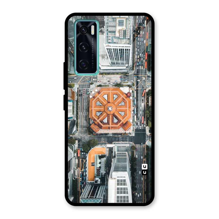 Orange Dome Glass Back Case for Vivo V20 SE