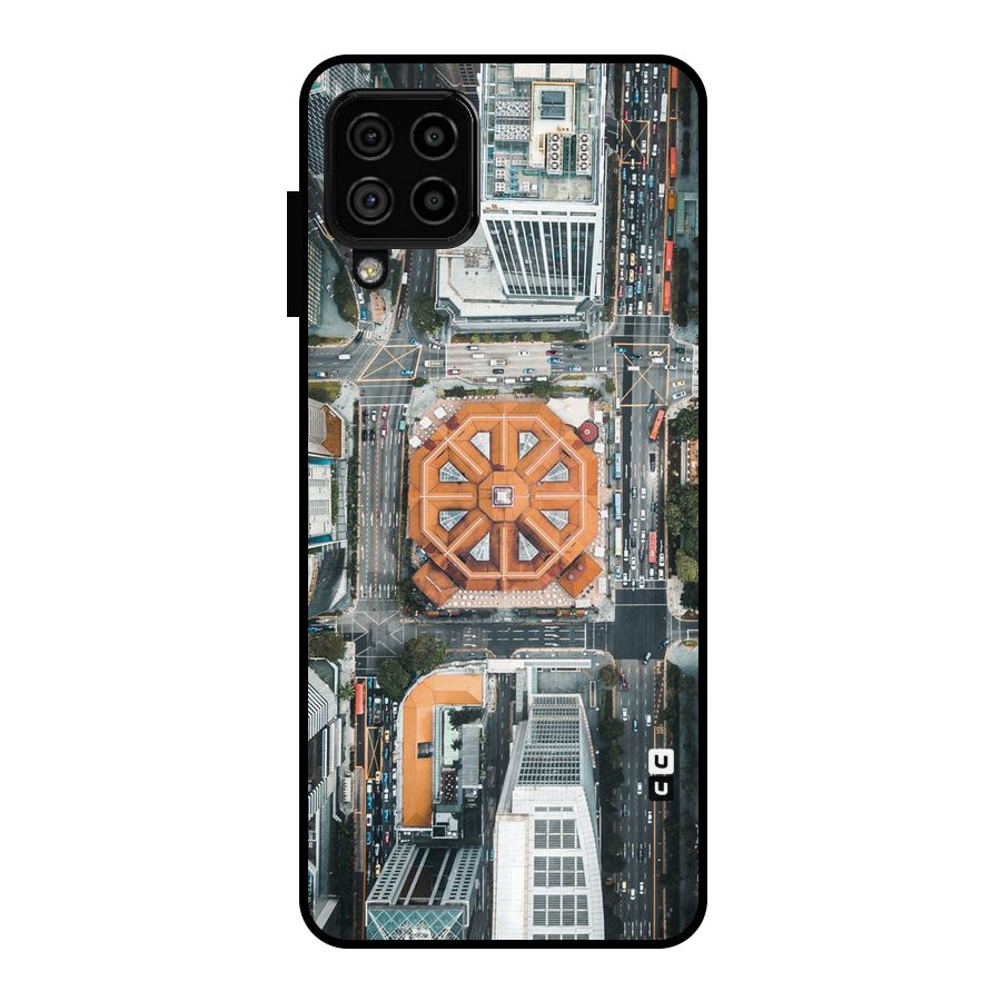 Orange Dome Metal Back Case for Galaxy A22 4G