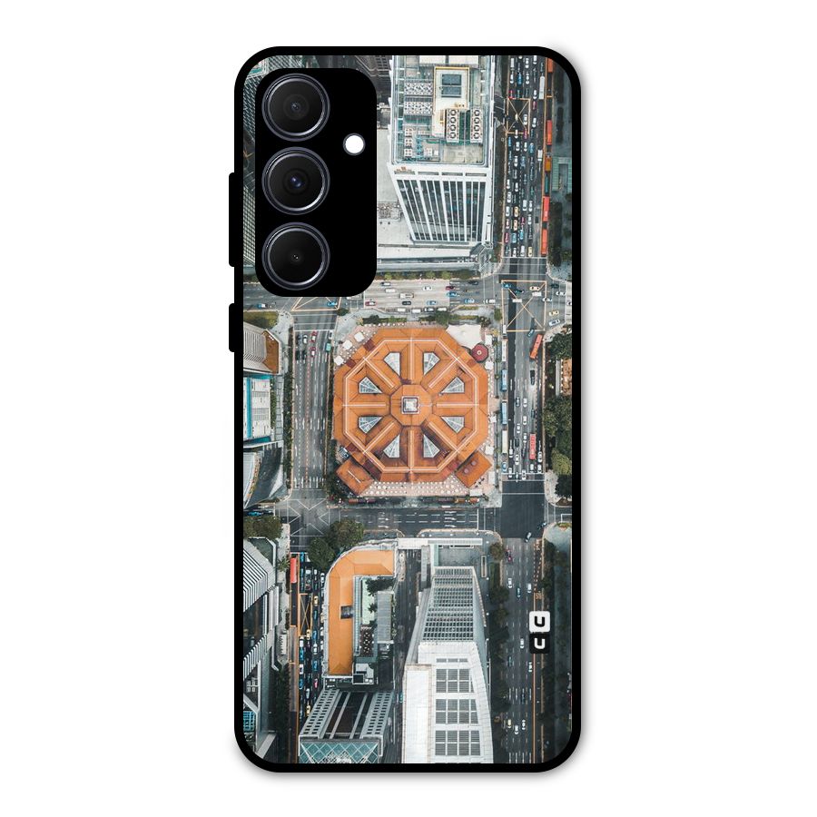 Orange Dome Metal Back Case for Galaxy A35