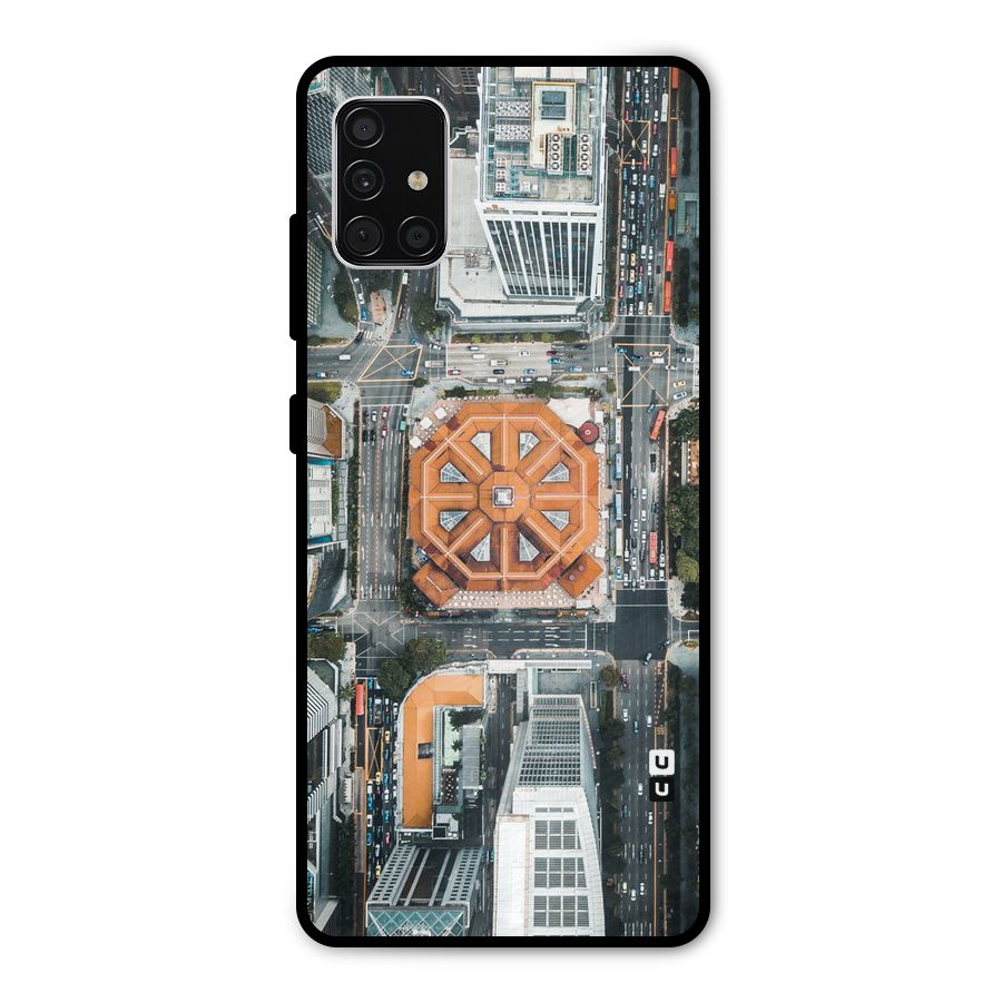 Orange Dome Metal Back Case for Galaxy A51