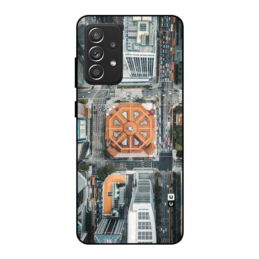 Orange Dome Metal Back Case for Galaxy A52