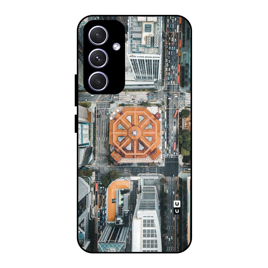 Orange Dome Metal Back Case for Galaxy A54