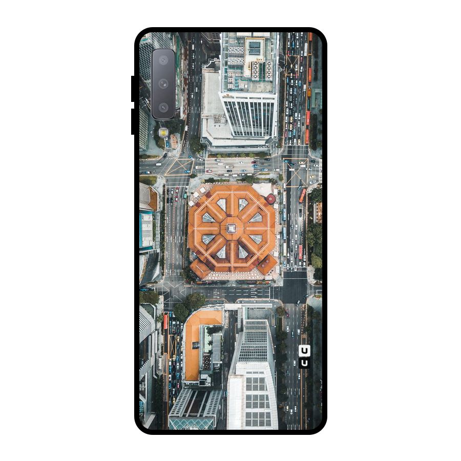 Orange Dome Metal Back Case for Galaxy A7 (2018)