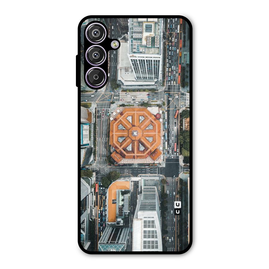 Orange Dome Metal Back Case for Galaxy F15