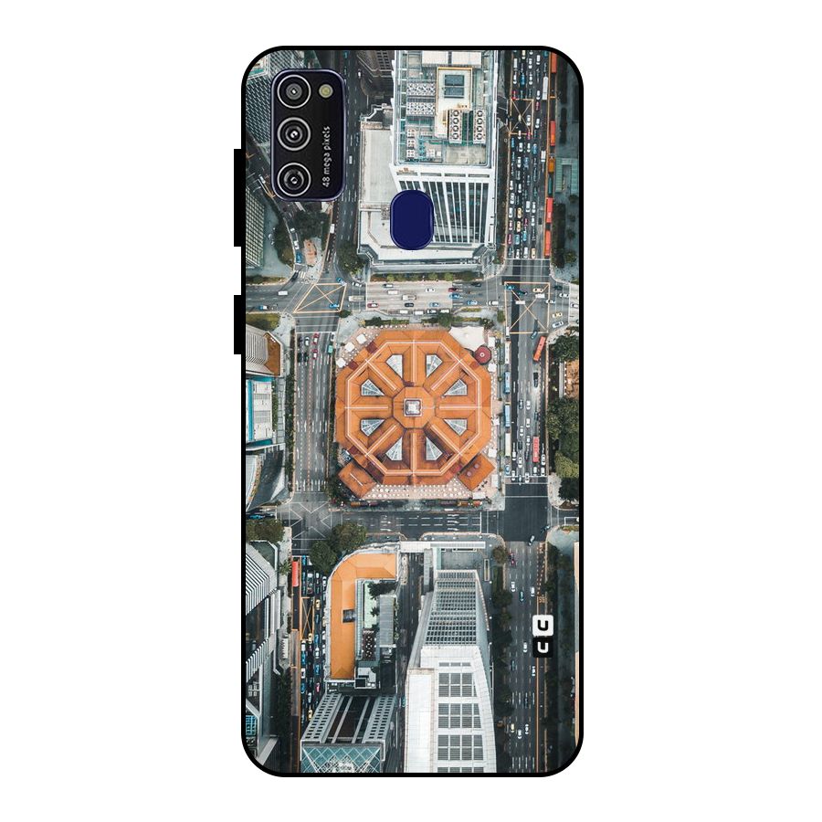 Orange Dome Metal Back Case for Galaxy M21