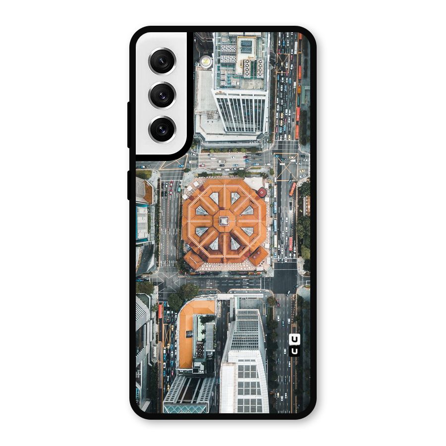 Orange Dome Metal Back Case for Galaxy S21 FE 5G