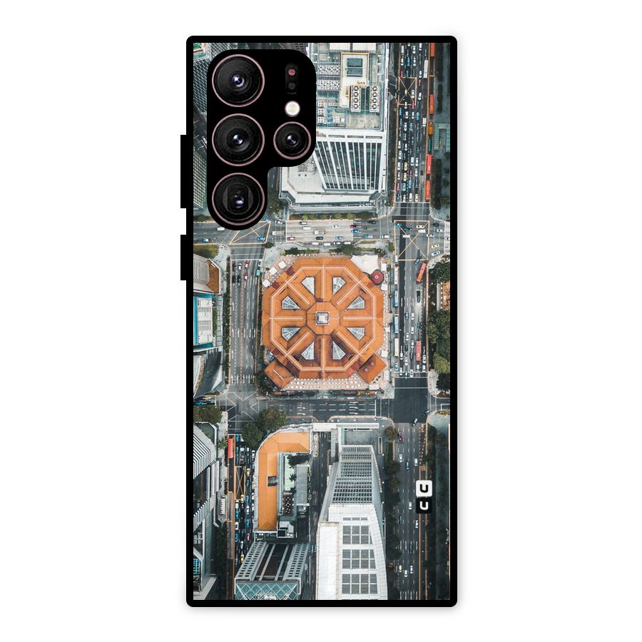 Orange Dome Metal Back Case for Galaxy S22 Ultra 5G
