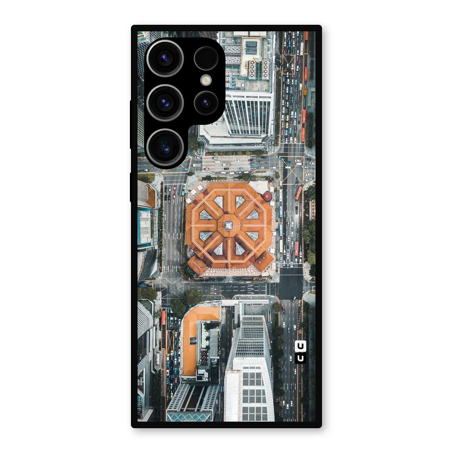Orange Dome Metal Back Case for Galaxy S23 Ultra