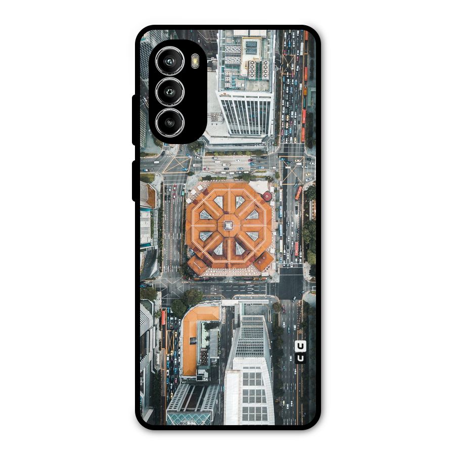 Orange Dome Metal Back Case for Moto G52