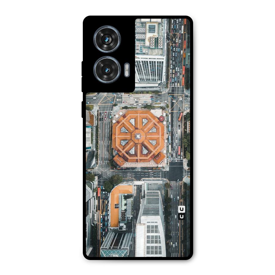 Orange Dome Metal Back Case for Motorola Edge 50 Fusion