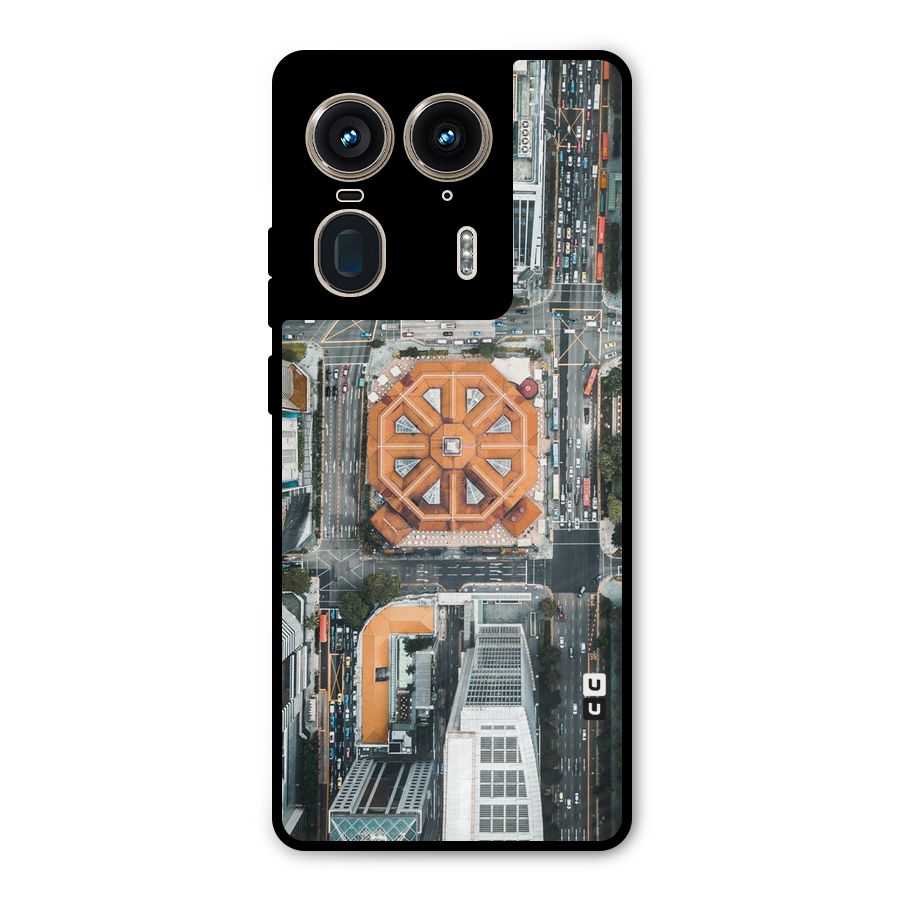 Orange Dome Metal Back Case for Motorola Edge 50 Ultra