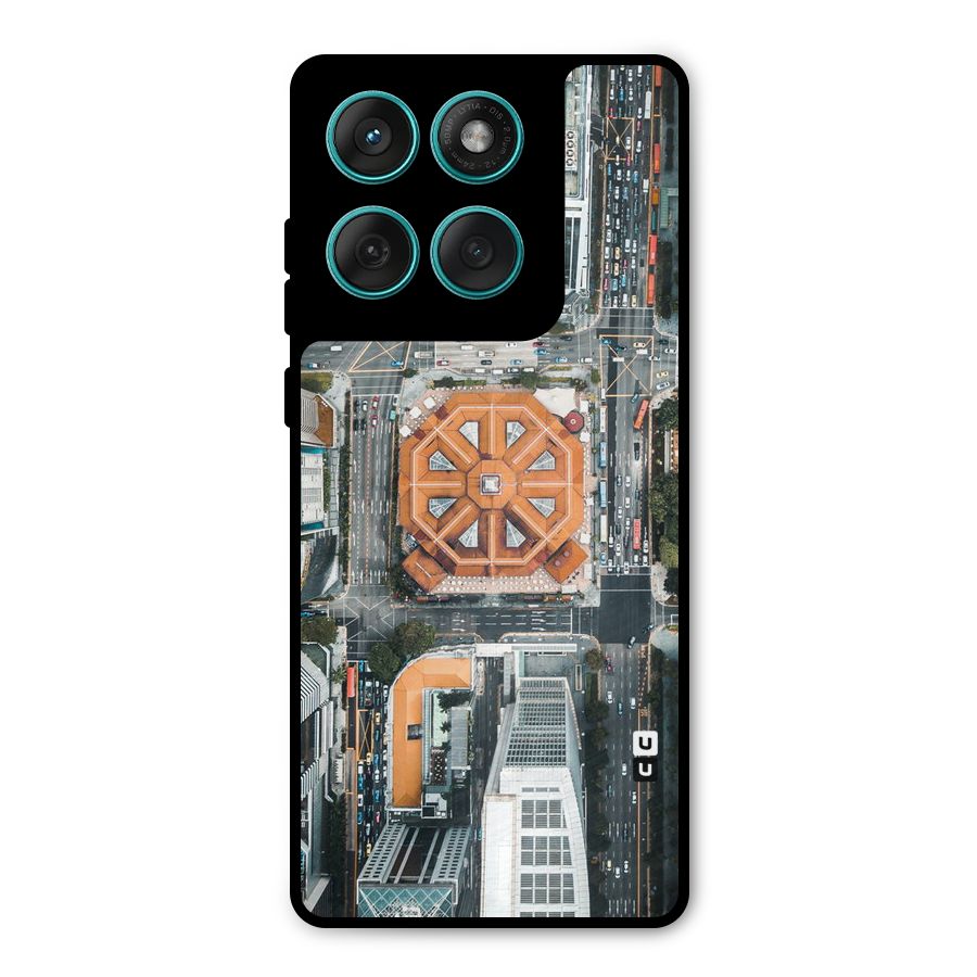 Orange Dome Metal Back Case for Motorola Edge 60 Fusion