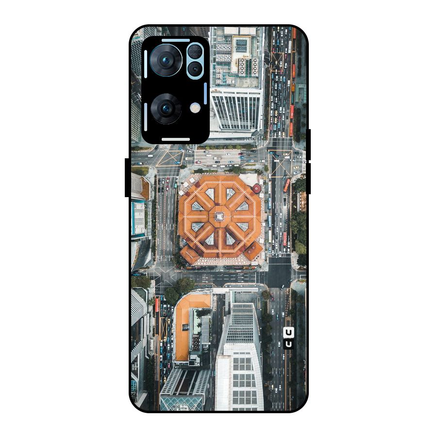 Orange Dome Metal Back Case for Oppo Reno7 Pro 5G