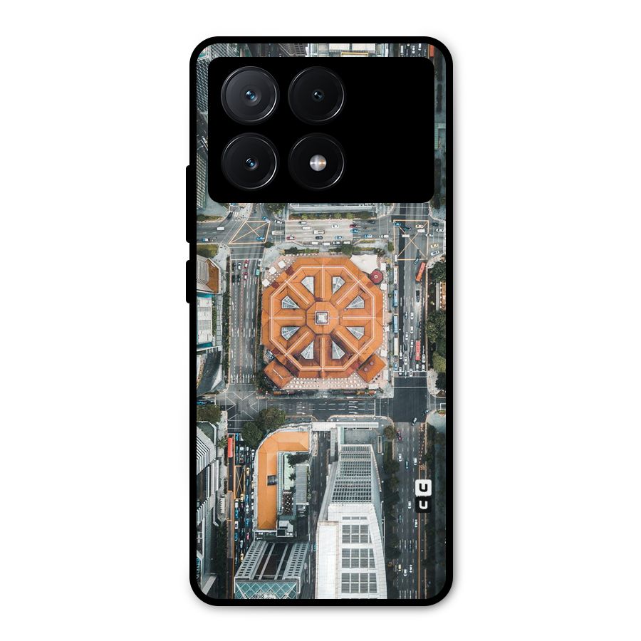 Orange Dome Metal Back Case for Poco X6 Pro