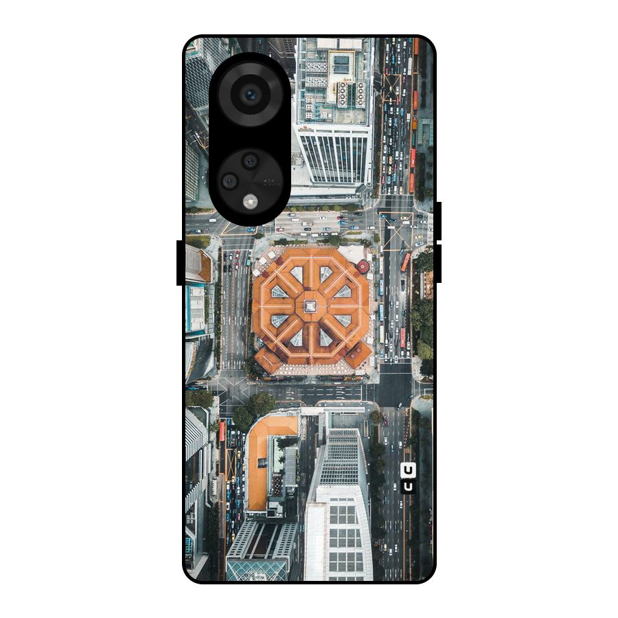 Orange Dome Metal Back Case for Reno8 T 5G