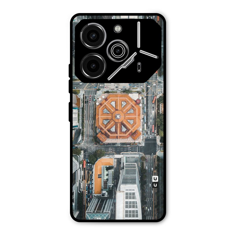 Orange Dome Metal Back Case for Tecno Pova 6 Pro