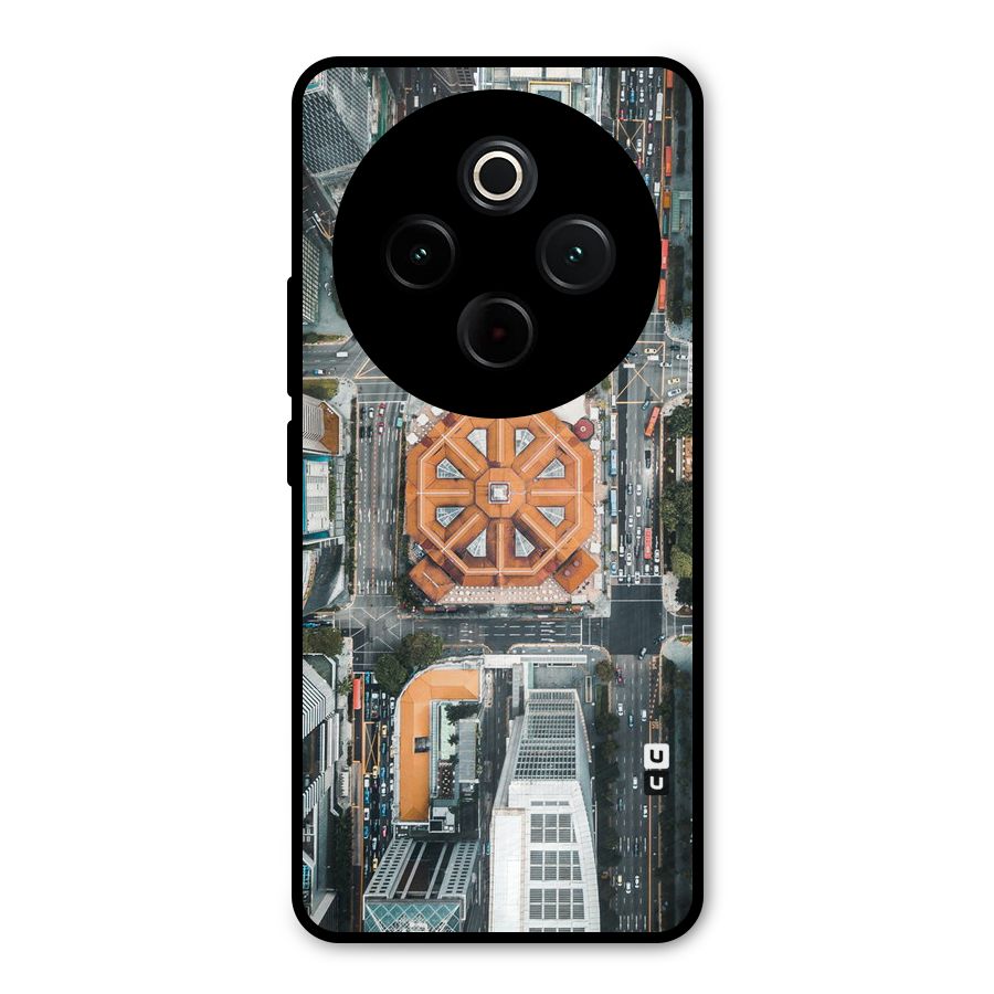 Orange Dome Metal Back Case for Vivo T4
