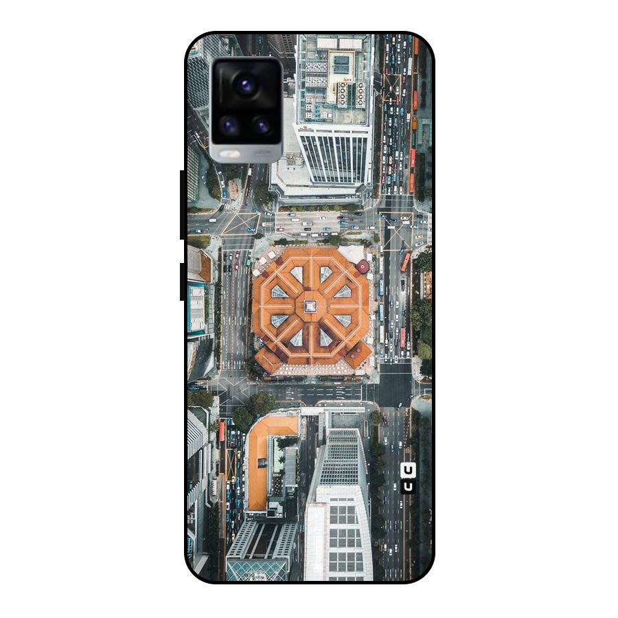 Orange Dome Metal Back Case for Vivo V20 2021