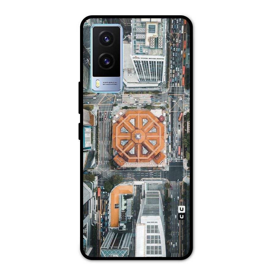 Orange Dome Metal Back Case for Vivo V21e 5G