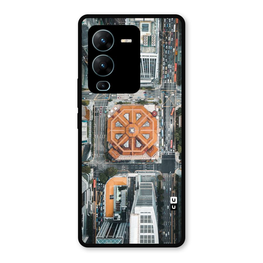 Orange Dome Metal Back Case for Vivo V25 Pro