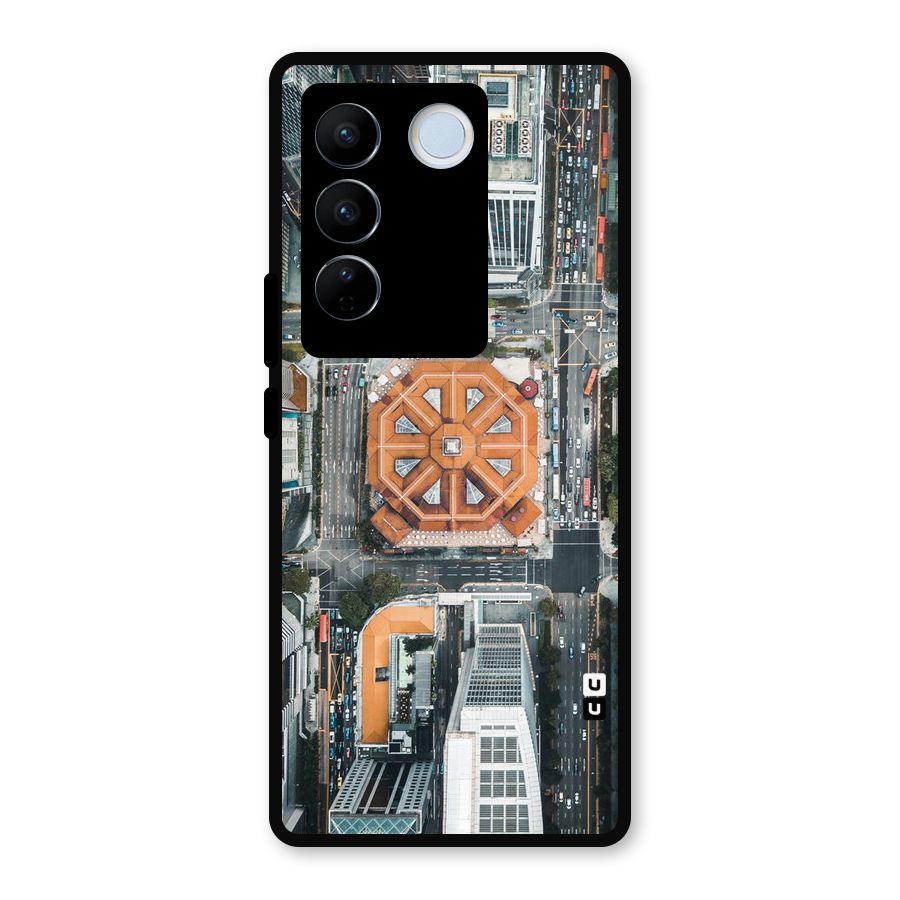 Orange Dome Metal Back Case for Vivo V27 Pro