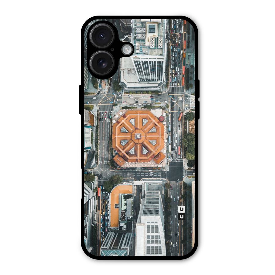 Orange Dome Metal Back Case for iPhone 16 Plus