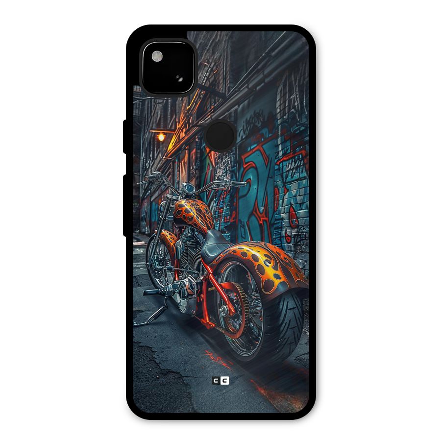 Orange Fatbike Metal Back Case for Google Pixel 4a