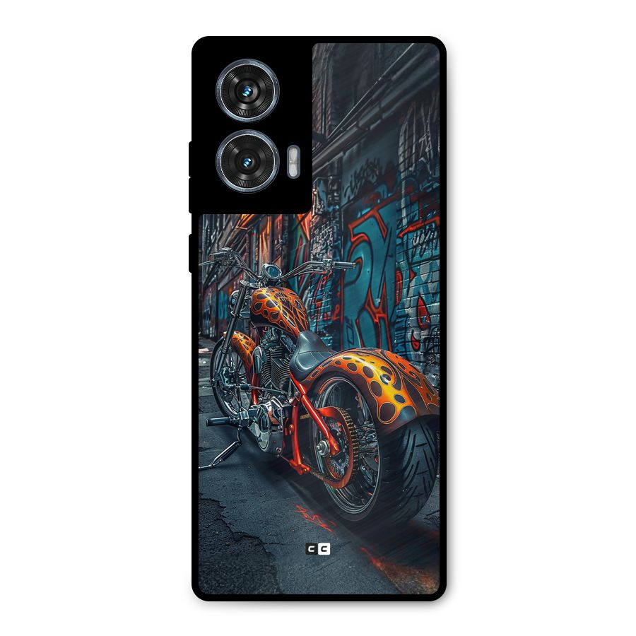 Orange Fatbike Metal Back Case for Motorola Edge 50 Fusion