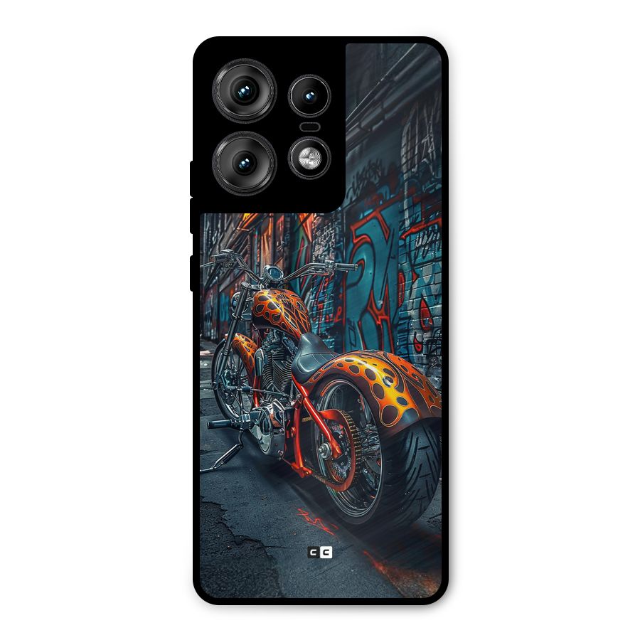 Orange Fatbike Metal Back Case for Motorola Edge 50 Pro