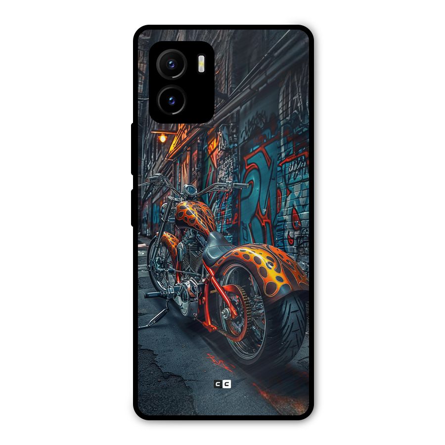 Orange Fatbike Metal Back Case for Vivo Y15s