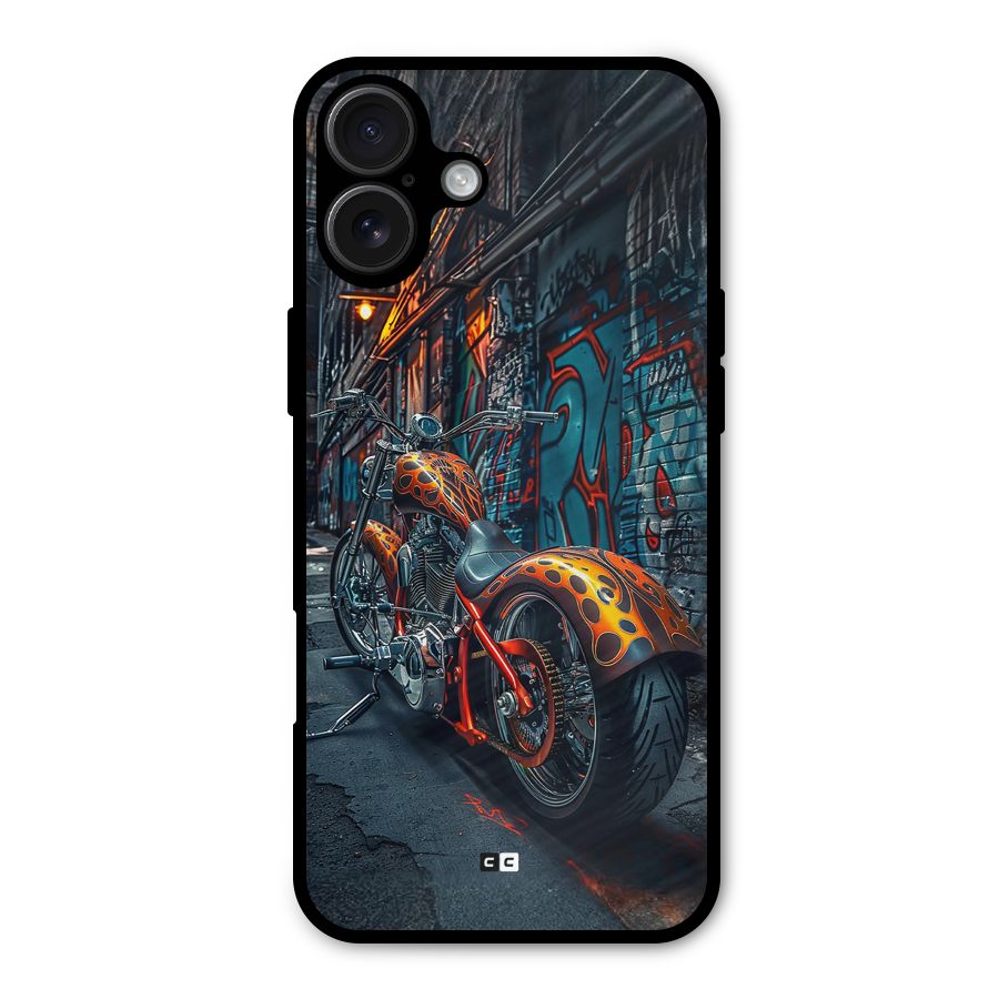 Orange Fatbike Metal Back Case for iPhone 16 Plus