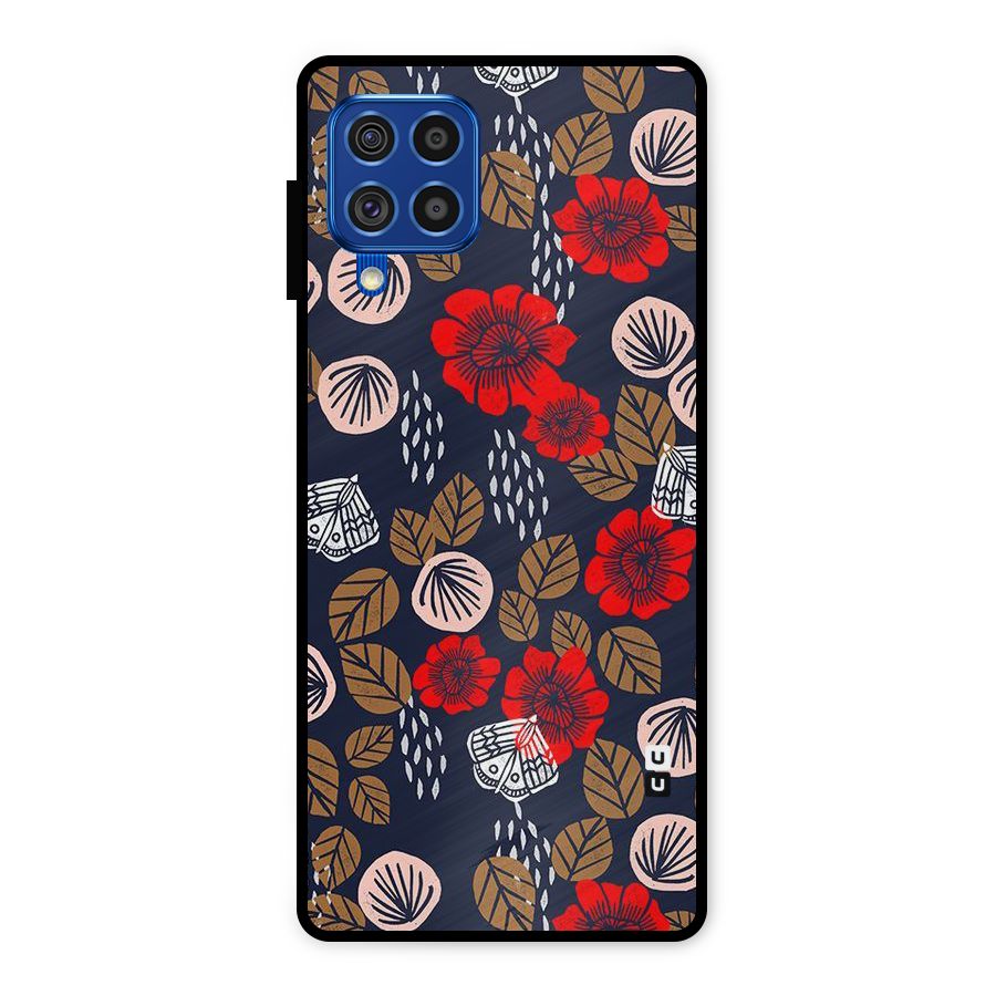Orange Flora Metal Back Case for Galaxy F62